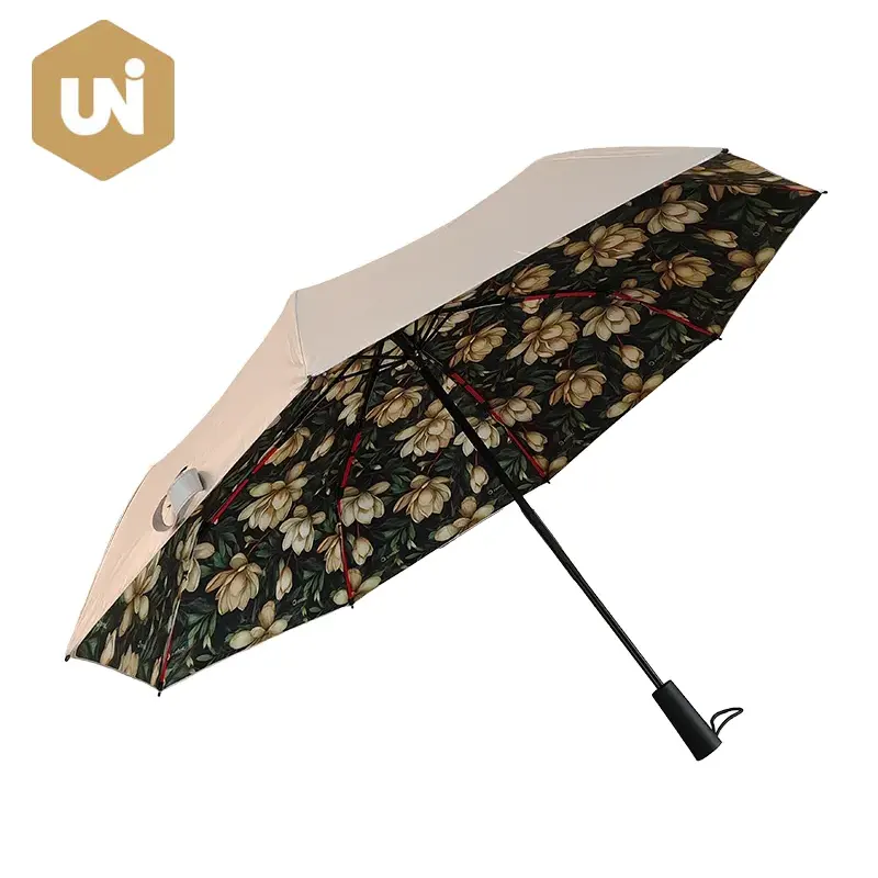 Ручны адкрыты парасон Flower Silver